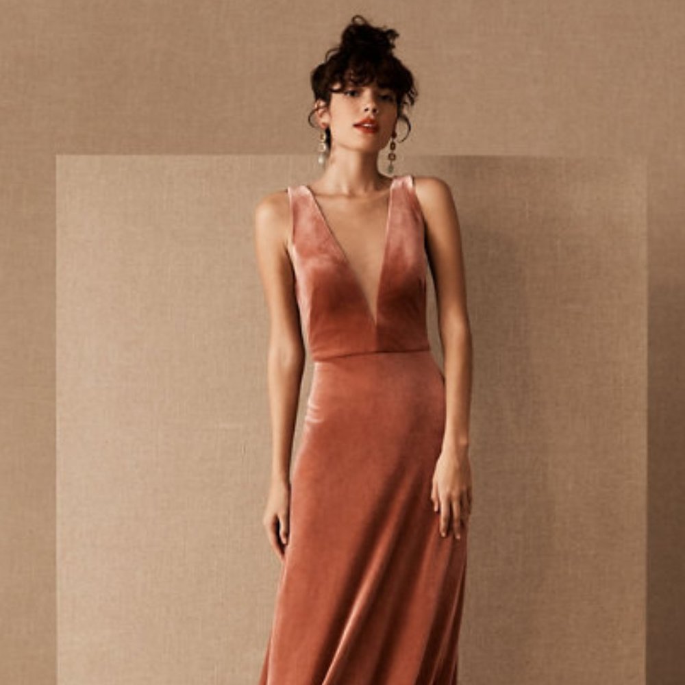 Jenny Yoo Logan - Velvet V-Neck Dress